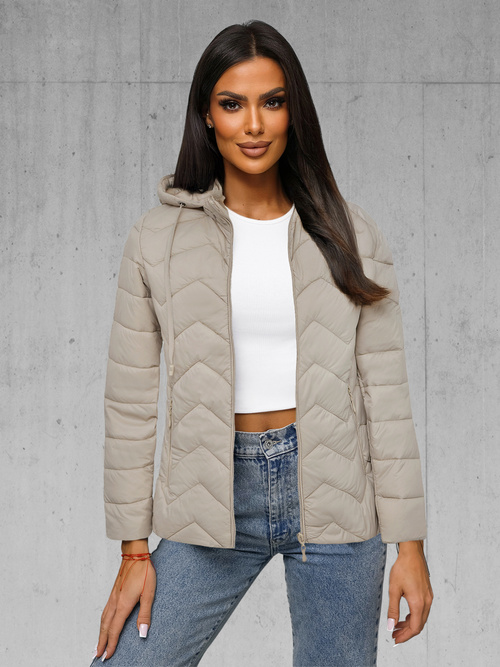 Дамско яке бежова OZONEE JS/16M9232/62