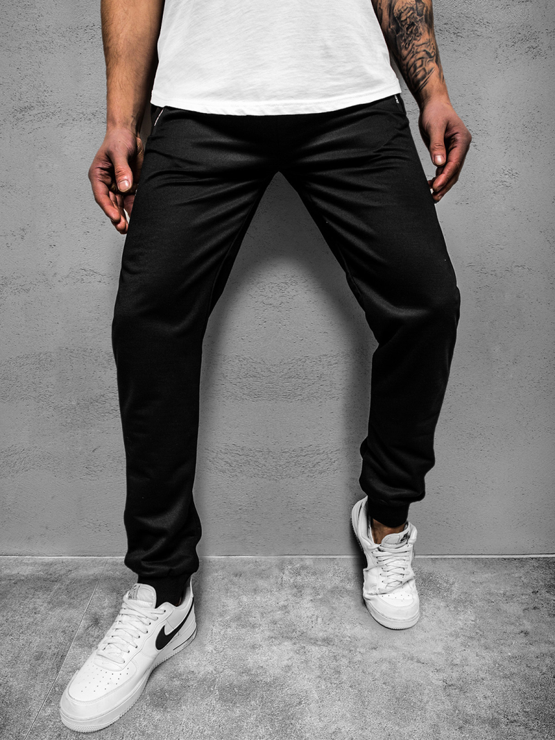 Мъжко долнище на анцуг черно JS/XW002SZ