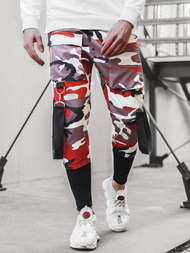 Мъжки панталони JOGGER бордо-бежово OZONEE G/11133