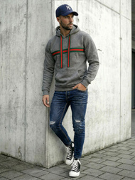 Мъжки суитшърт графитен OZONEE JS/8B1735/5Z