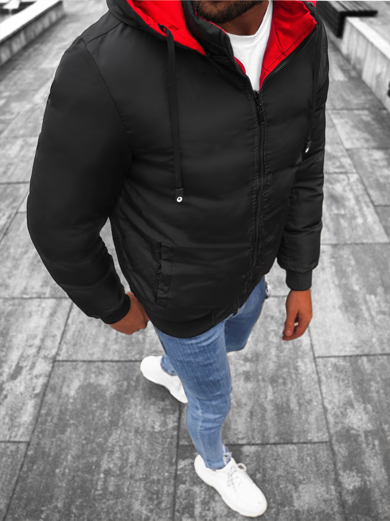 Мъжко яке червено/черна OZONEE JS/M760/270