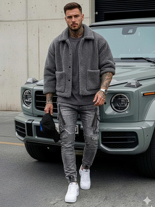 Мъжки дънки графитно OZONEE O/E10017Z