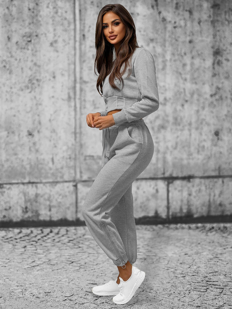 Дамски анцуг от две части сив OZONEE JS/8C78/2Z