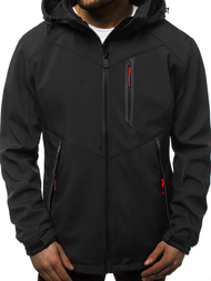 Мъжко яке SOFTSHELL черно-червен OZONEE GE/12266
