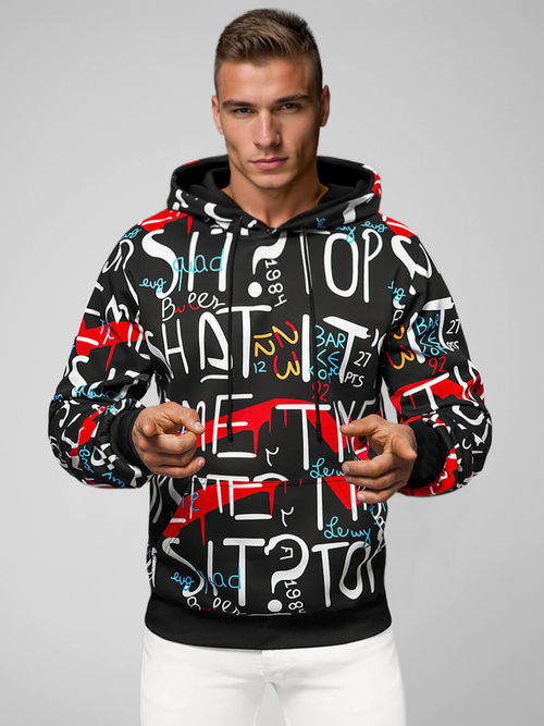 Мъжки Cуитшърт черен OZONEE JS/8B1233/3Z