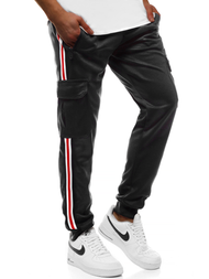 Мъжко долнище на анцуг черни OZONEE JS/JZ11009