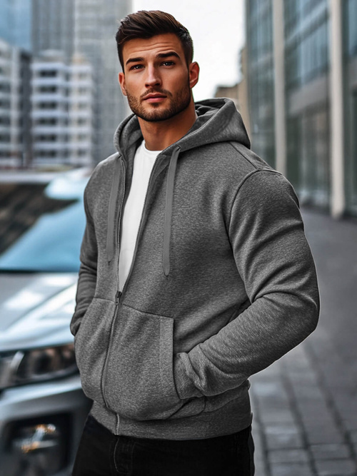 Мъжки суитшърт тъмносив OZONEE JS/2008Z