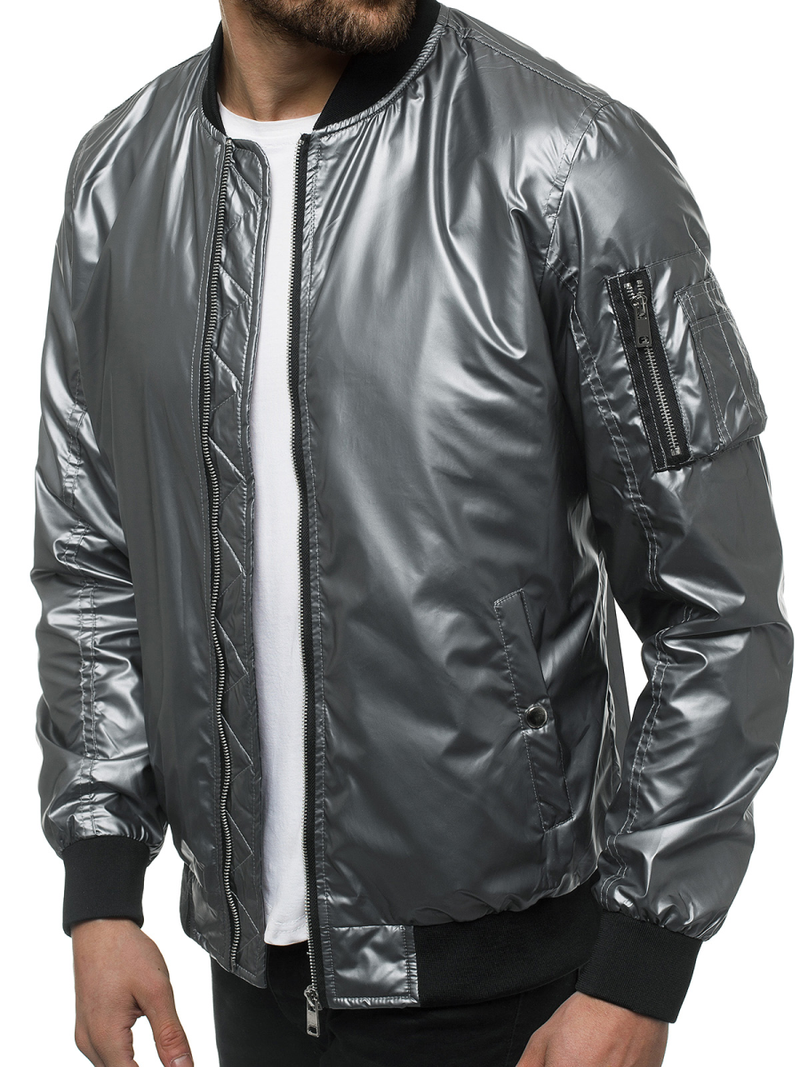 Мъжко яке сребърен OZONEE N/6147