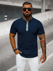 Мъжка поло тениска тъмнсиня OZONEE O/DA803