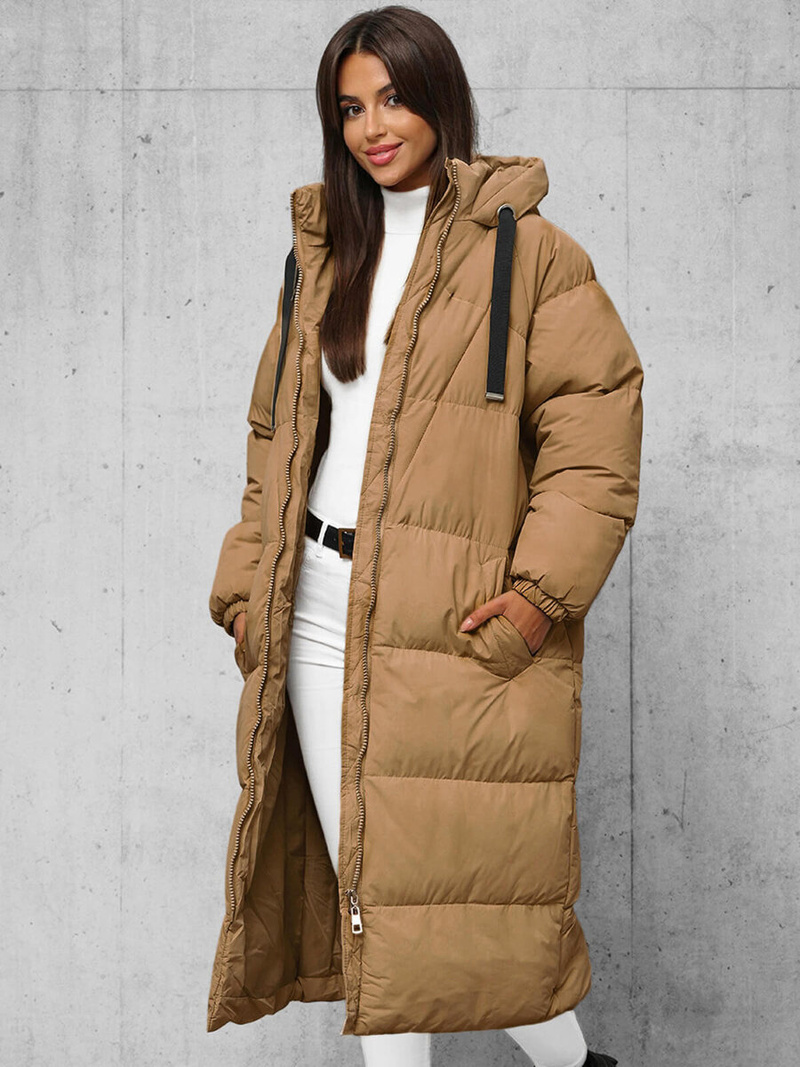 Дамско яке камел OZONEE JS/5M3163/84Z