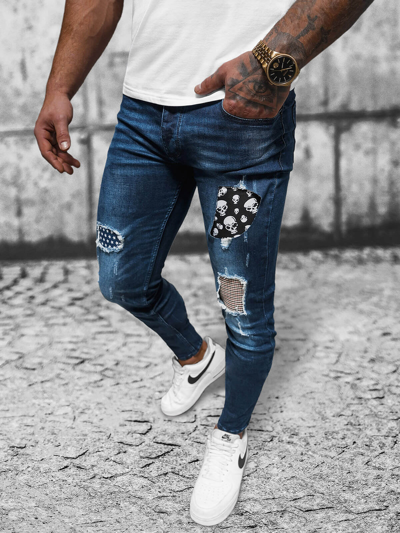 Мъжки дънки тъмносиньо OZONEE NB/MP0015BS