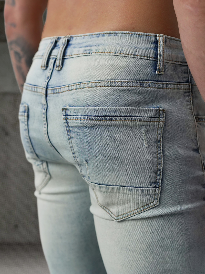 Мъжки дънки светлосиньо OZONEE O/EM8889