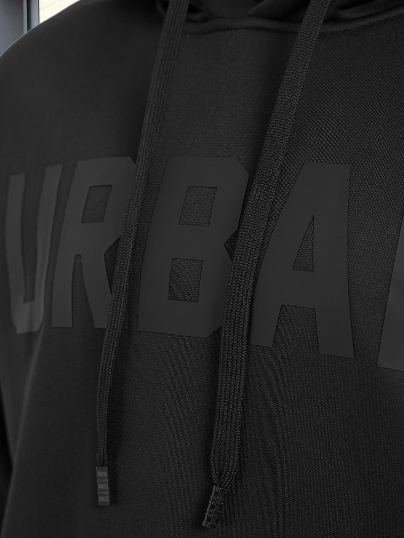 Мъжки суитшърт с качулка черен OZONEE JS/8B1990/3