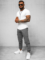 Мъжки чино панталон джогинг сиво OZONEE O/G3014Z