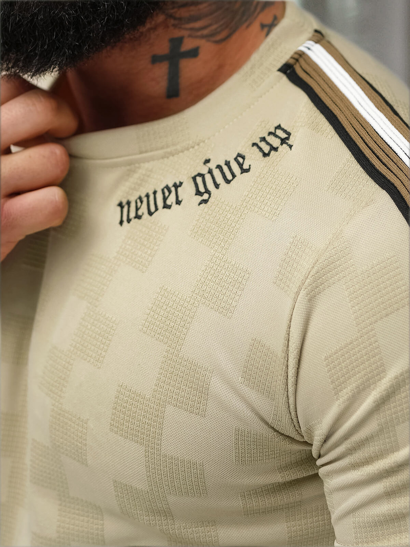 Мъжка тениска бежова OZONEE O/QS11621