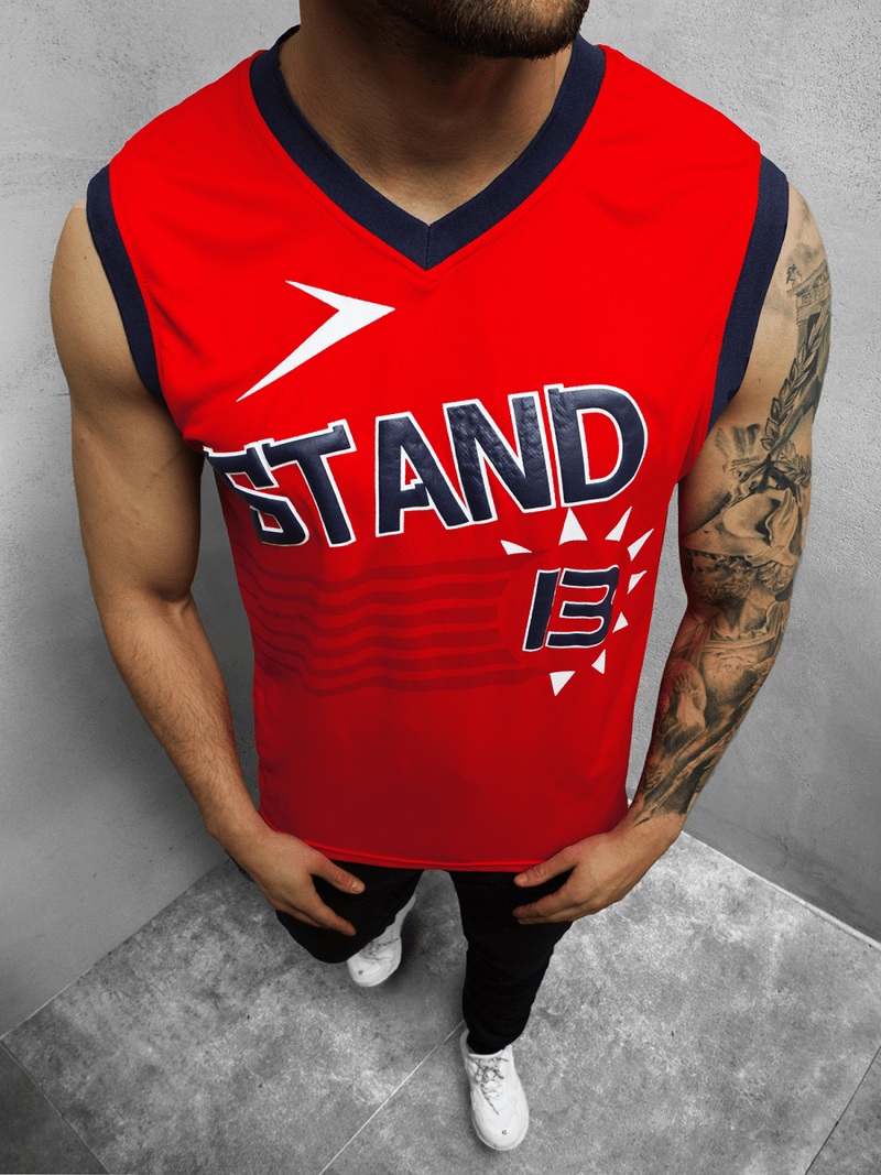 Мъжка тениска червена OZONEE JS/68S10175