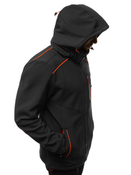 Мъжко яке SOFTSHELL черно и оранжево OZONEE GE/12259