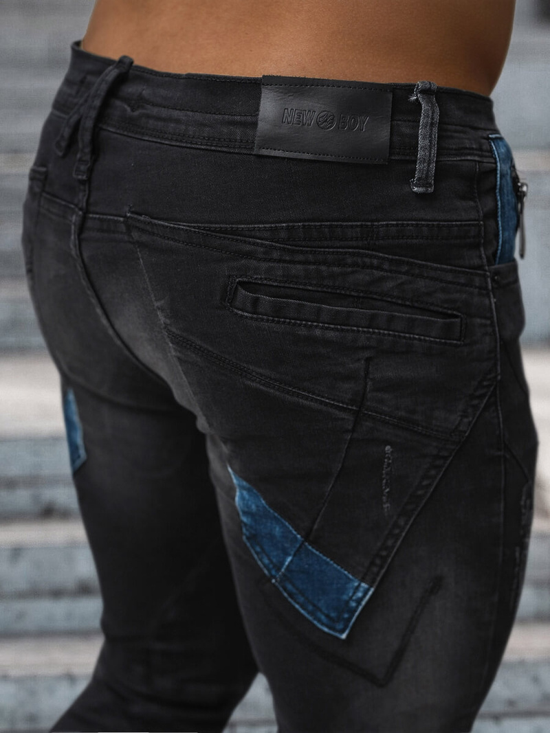 Мъжки дънки черни OZONEE NB/MP0025NZ