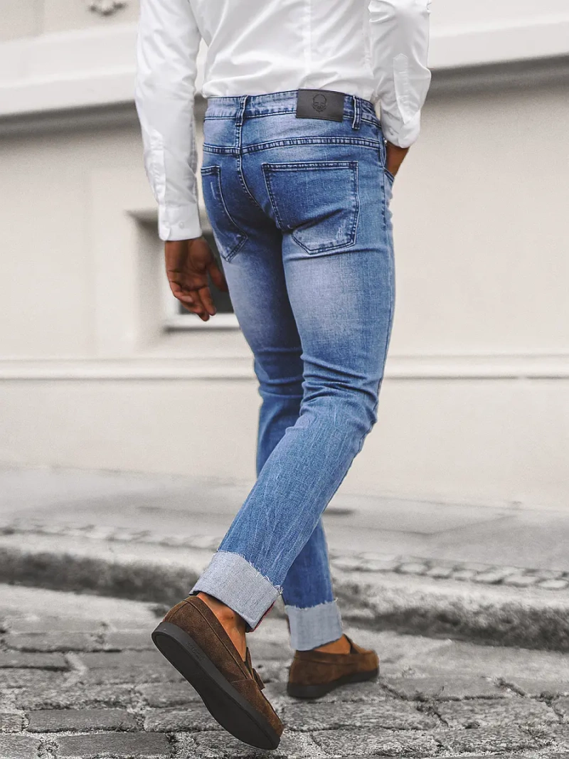 Мъжки дънки синьо OZONEE NB/MP0126B