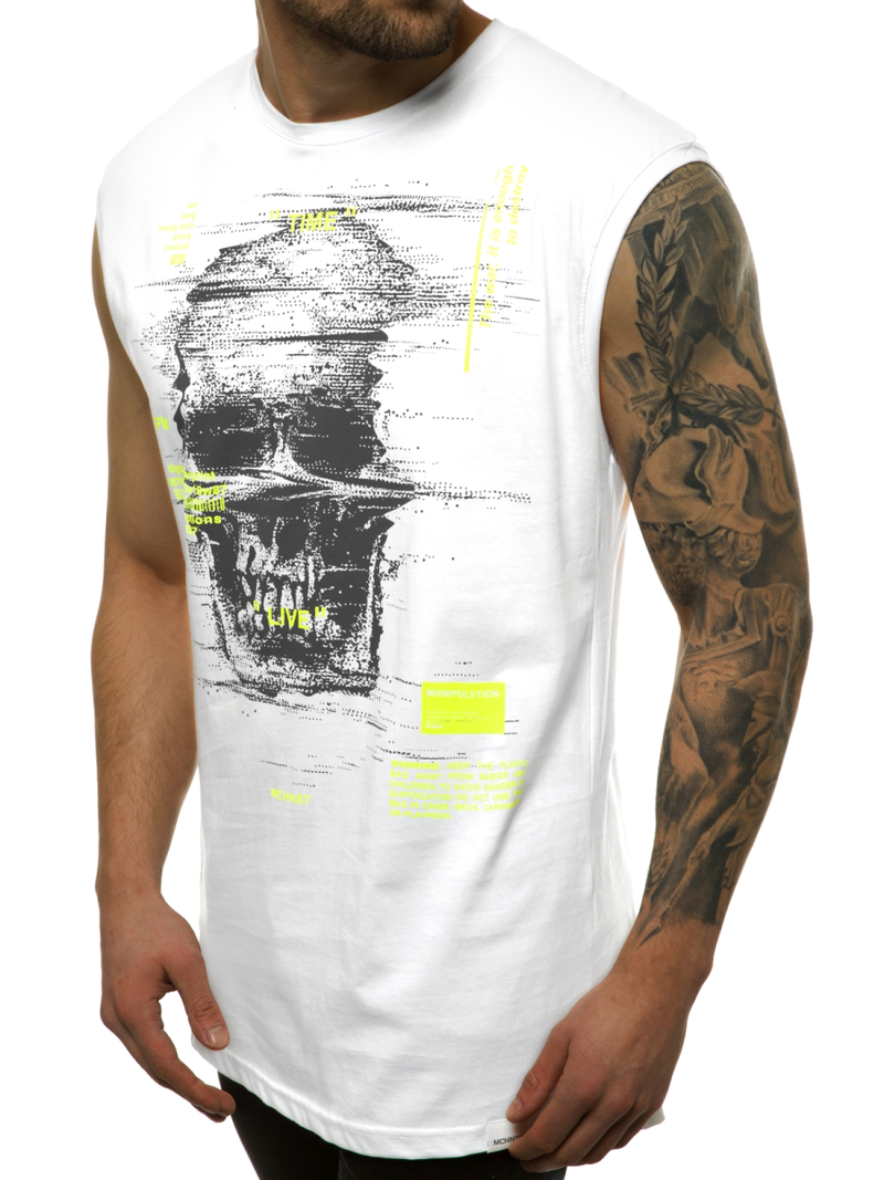 Мъжка тениска бял OZONEE MACH/M1212