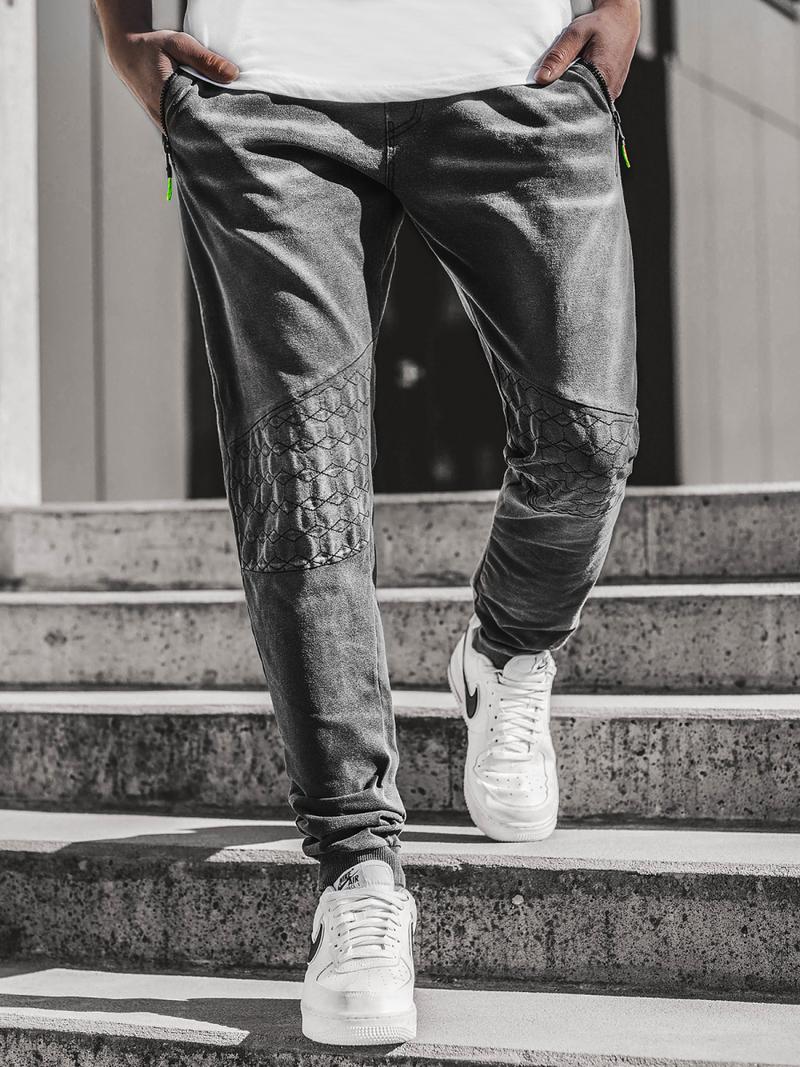 Мъжки панталони JOGGER черни OZONEE JS/KK1106