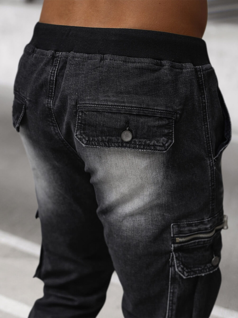 Мъжки дънки jogger черни OZONEE NB/MP0108N