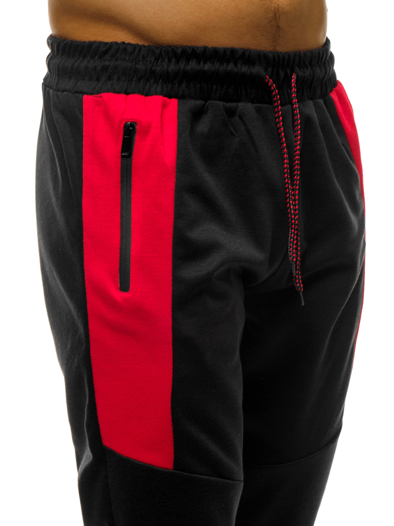 Мъжко долнище на анцуг черни OZONEE JS/JZ11011