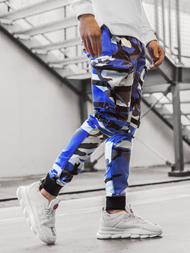 Мъжки панталони jogger синьо-черно OZONEE G/11132