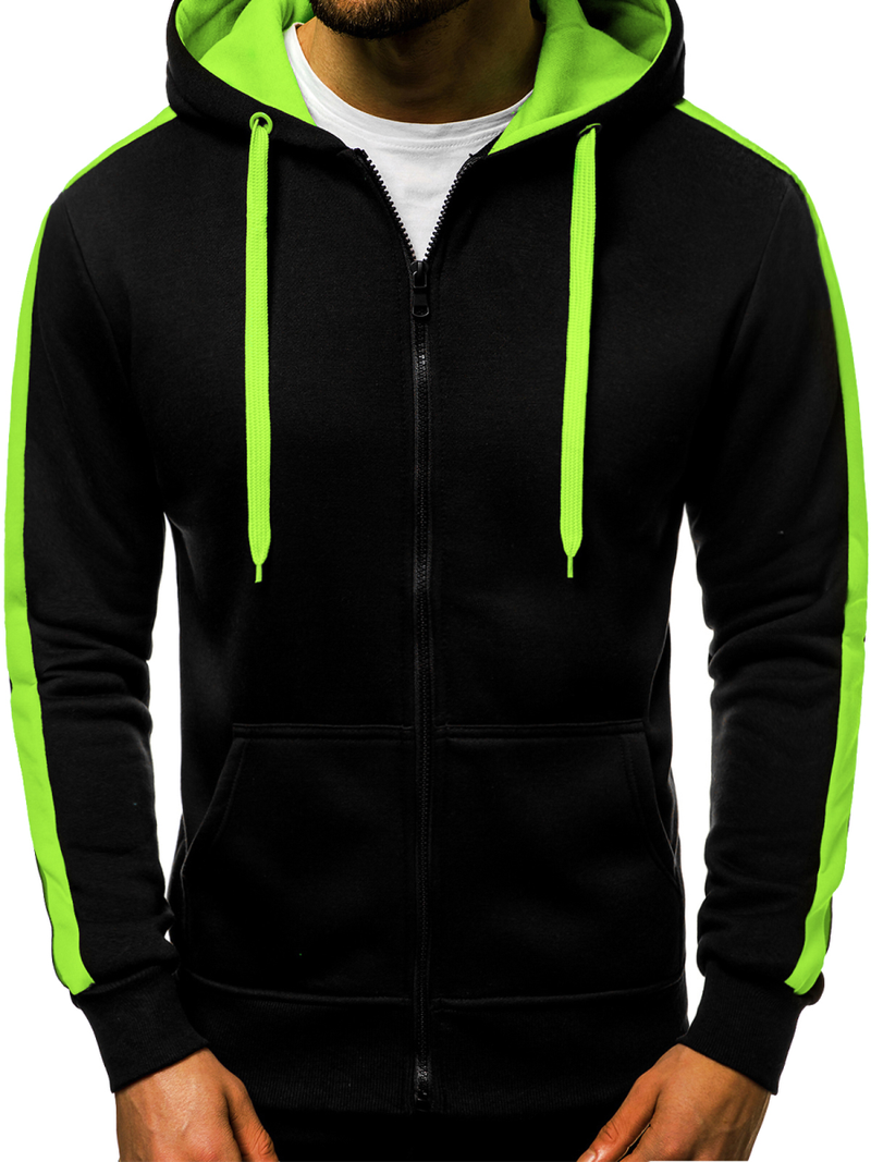 Мъжки суитшърт черно-синьо-зелена OZONEE JS/2015