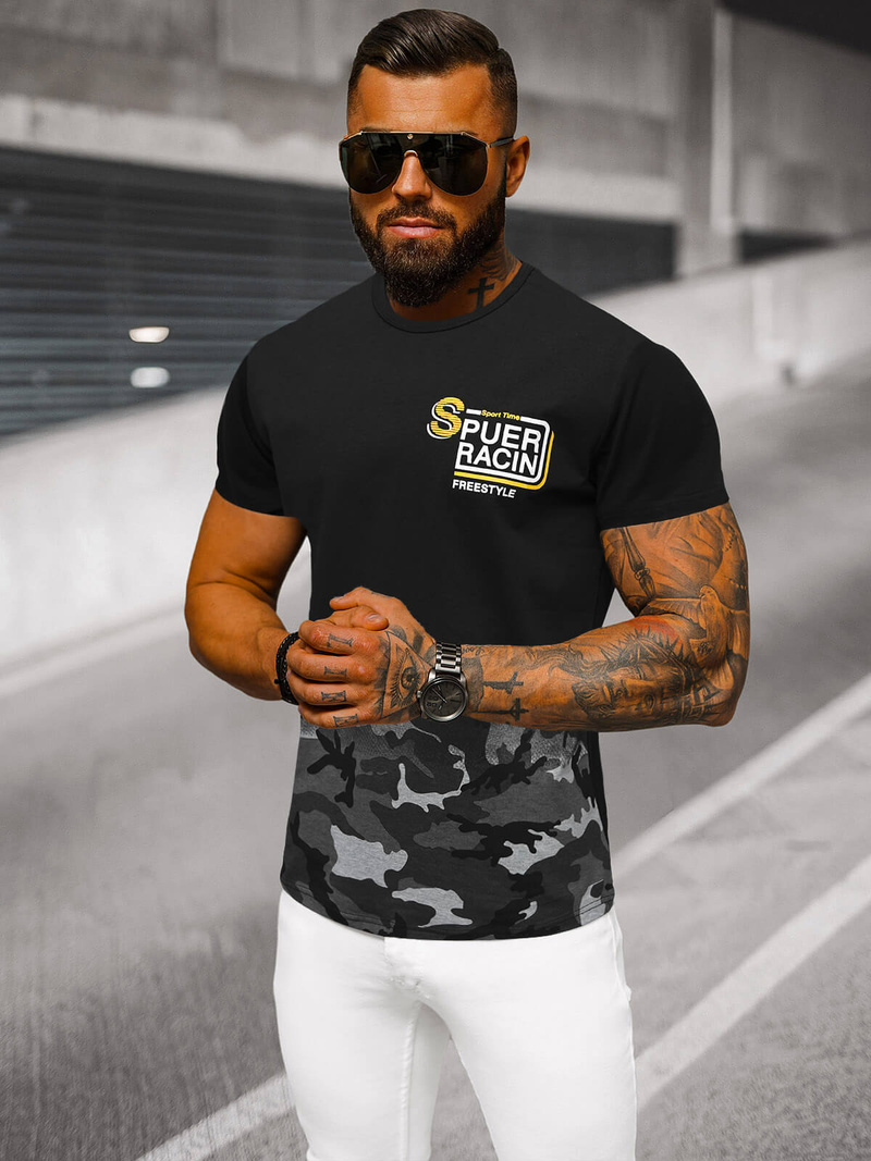 Мъжка тениска сива OZONEE JS/S985/2Z