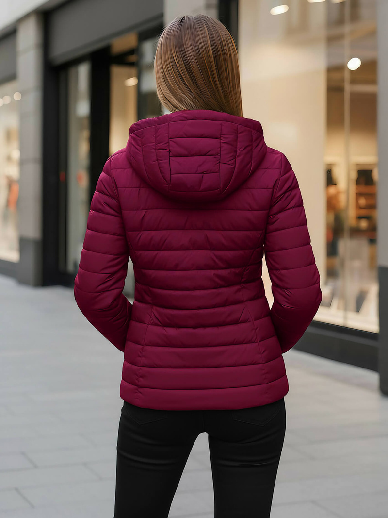 Дамско яке бордо OZONEE JS/16M9103/01Z