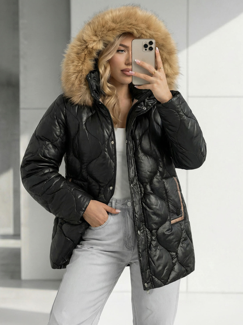 Дамско яке черно OZONEE O/5M3226/392Z