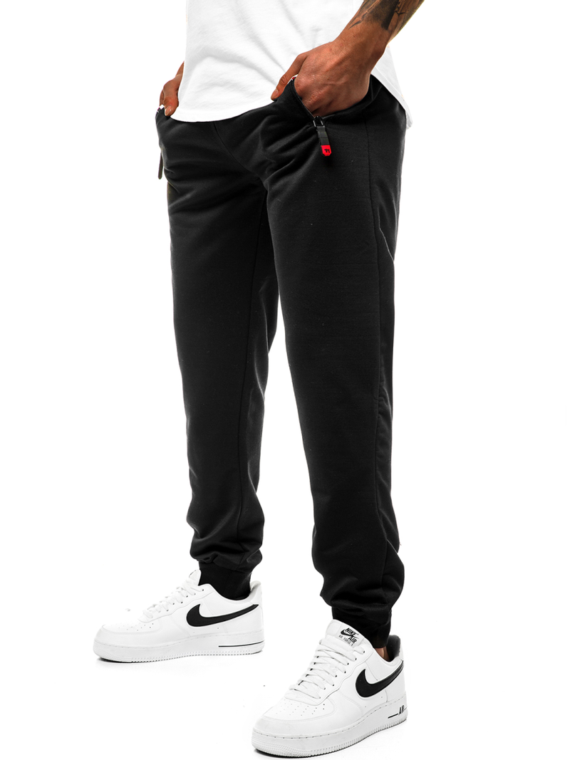 Мъжко долнище на анцуг черно JS/XW032S