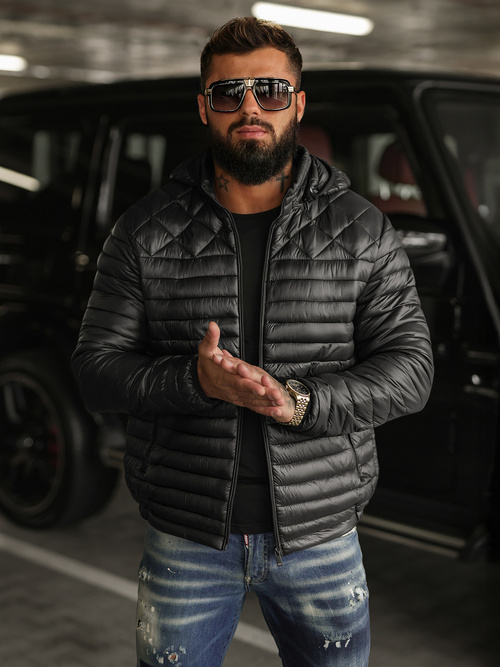 Мъжко яке черна OZONEE JS/16M9328/392BZ