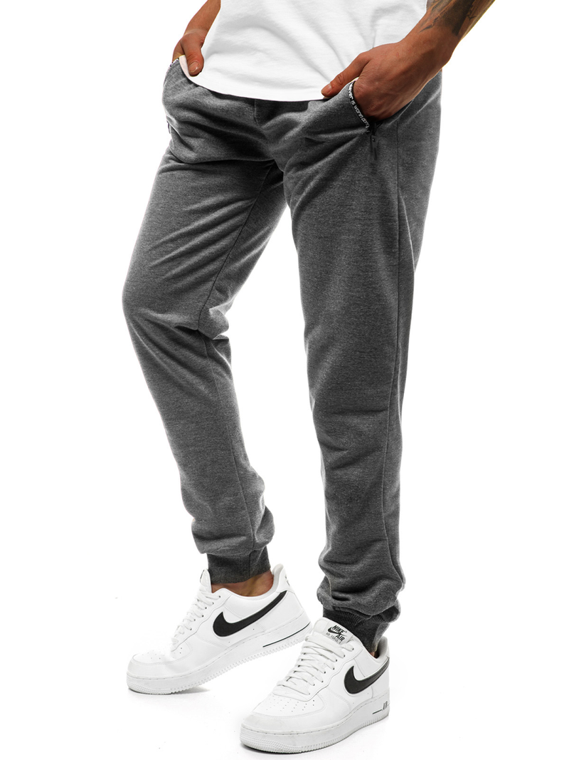 Мъжко долнище на анцуг тъмносиво JS/XW005S