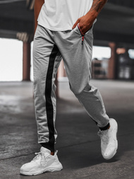 Мъжко долнище на анцуг сиво OZONEE JS/68K10357Z