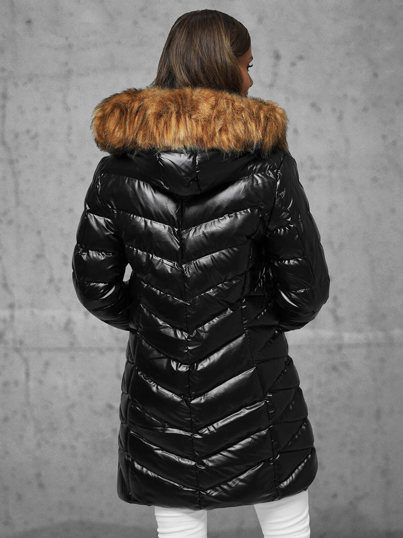 Дамско яке черно-кафява OZONEE JS/5M3139/392B