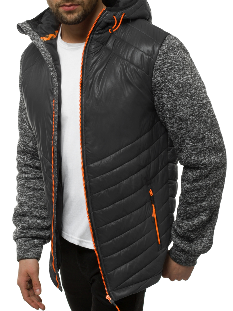 Мъжко яке графитна OZONEE JS/KS2001K