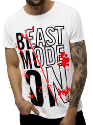 Мъжка тениска бял OZONEE JS/KS1949