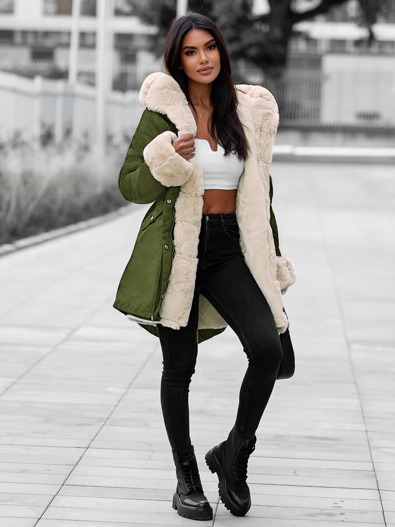 Дамско яке зелена OZONEE JS/M763/136Z