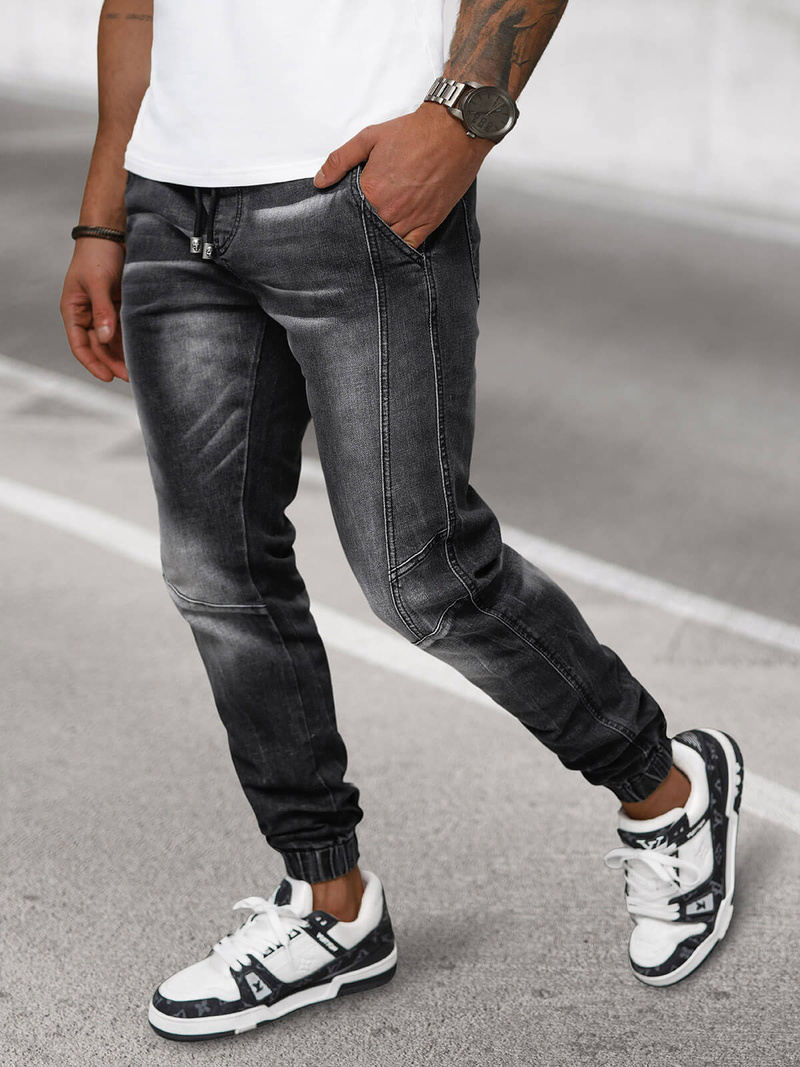 Мъжки дънки jogger черни OZONEE NB/MP0115N