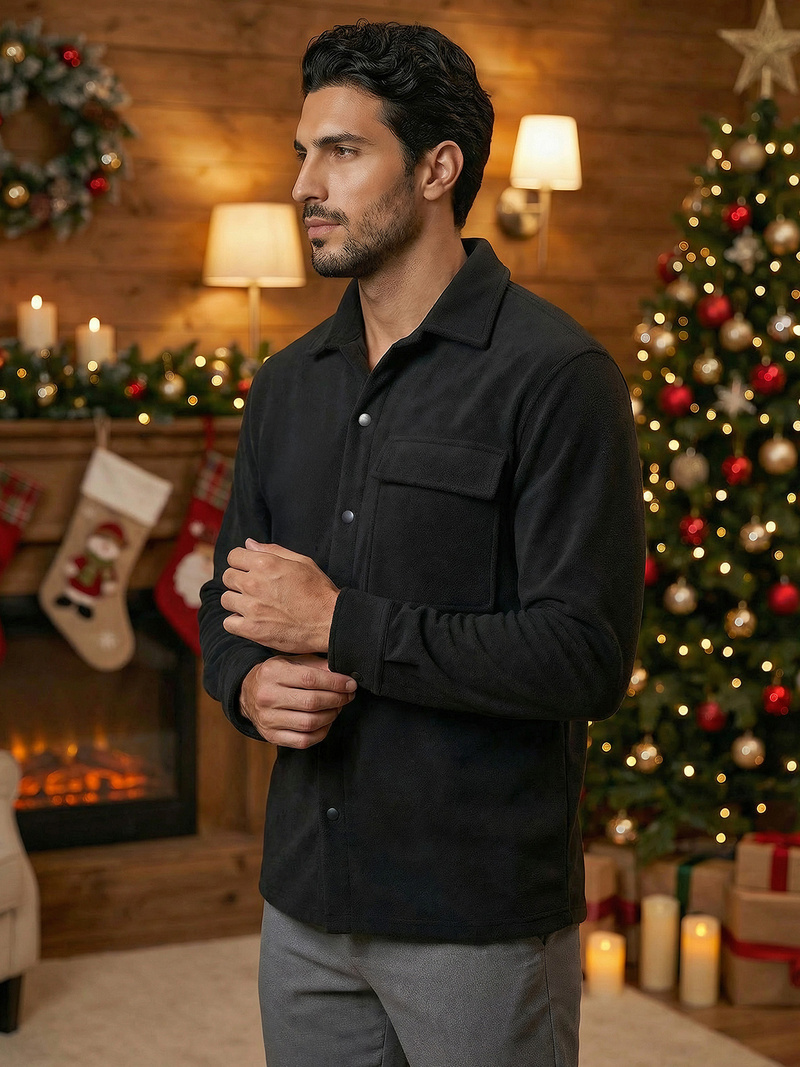 Мъжка риза черна OZONEE O/GOM23040Z