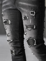 Мъжки дънки черни OZONEE NB/MP0152NZ