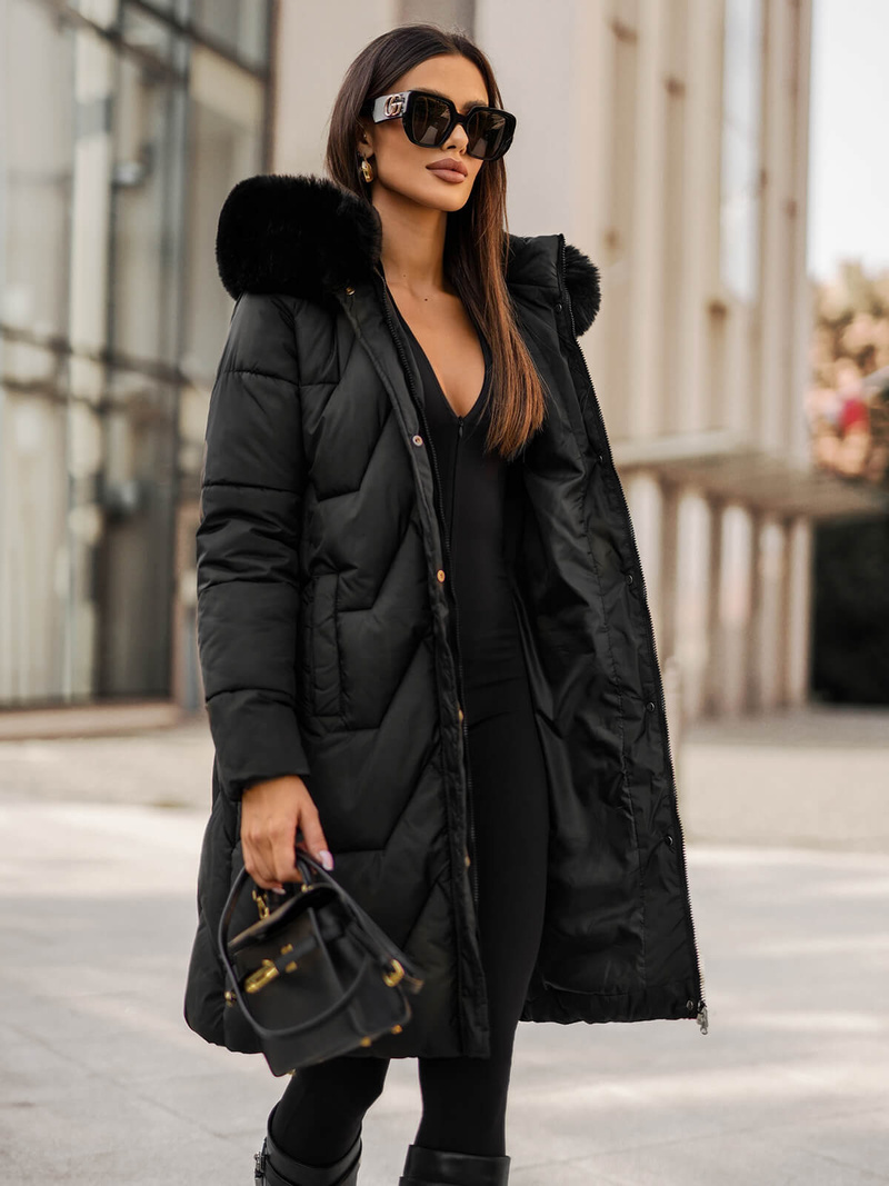 Дамско яке черно OZONEE JS/16M9202/392