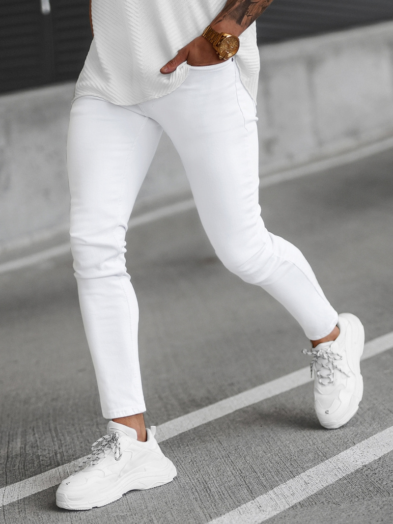 Мъжки дънки бяло OZONEE E/5348/01Z