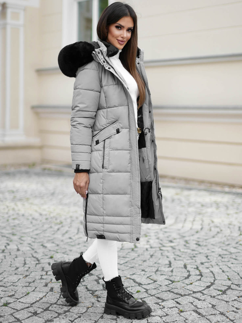 Дамско яке сива OZONEE O/W377Z