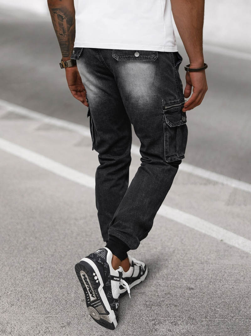 Мъжки дънки jogger черни OZONEE NB/MP0108N