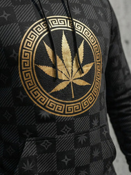 Мъжки суитшърт с качулка черен OZONEE O/B265Z