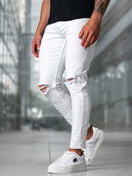 Мъжки дънки бяло OZONEE E/5391/01Z