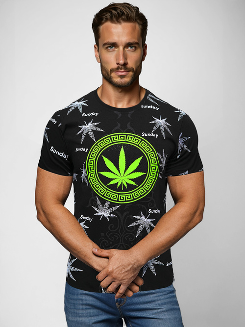 Мъжка тениска черна OZONEE O/T139/3Z